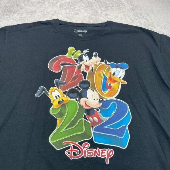Disney Shirt Men's XL Black Short Sleeve Goofy Mickey Mouse Pluto Donald 2022 - Picture 2 of 8